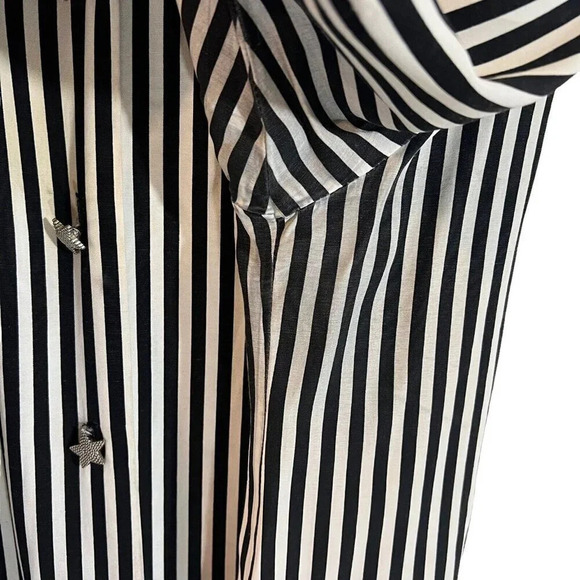 Studio C Vintage Striped Women Button Up Shirt Plus 22W Star Buttons Embroidered - Picture 8 of 9